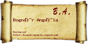 Bognár Angéla névjegykártya