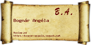 Bognár Angéla névjegykártya