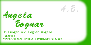 angela bognar business card